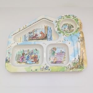 Vintage (1980s) Winnie The Pooh Melamine Divided/4 Compartment Plate